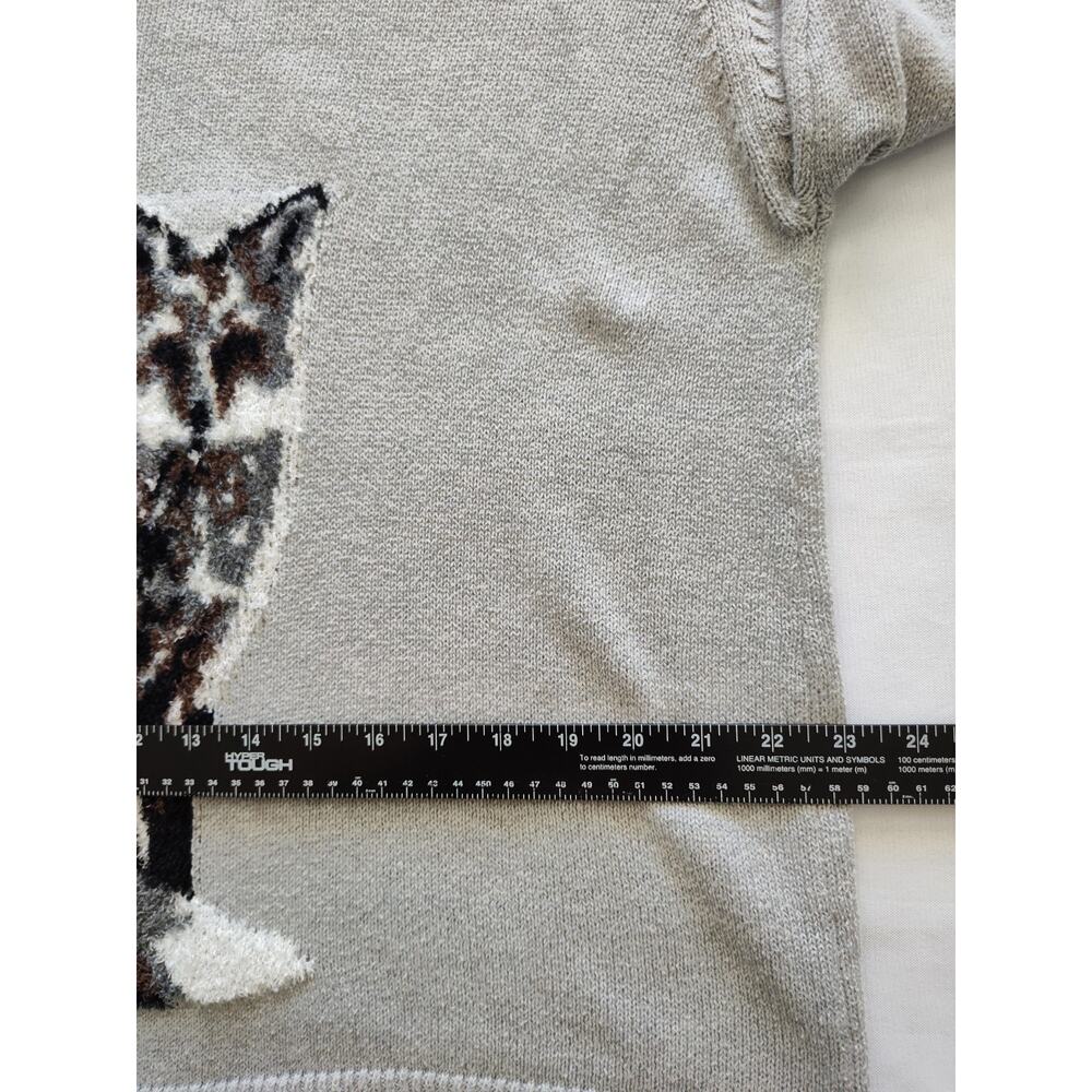 Lane Bryant Gray Animal Print Tight-Knit Crew Neck Fox Pullover Sweater 18 - Picture 7 of 11